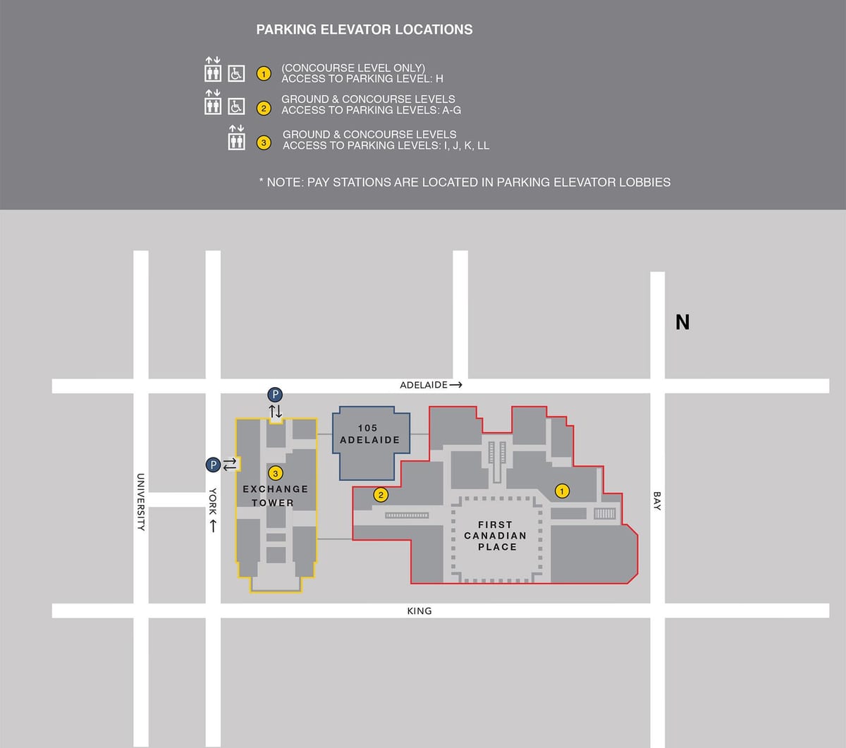 Mapa Prvý kanadský miesto Toronto parkovanie