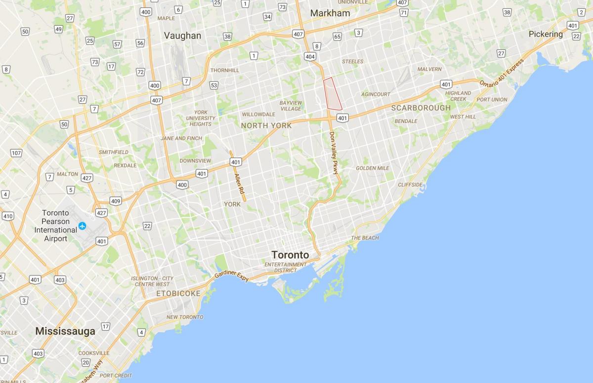 Mapa Príjemný Pohľad okres Toronto