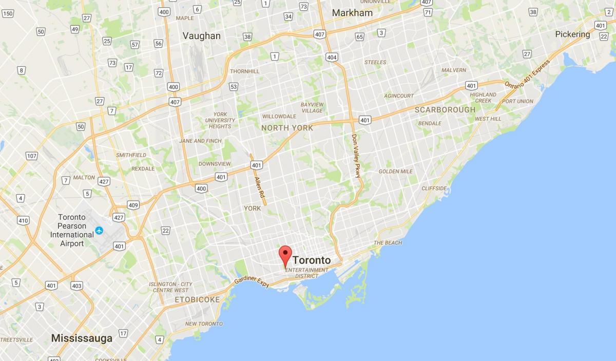 Mapa Queen Street West district Toronto