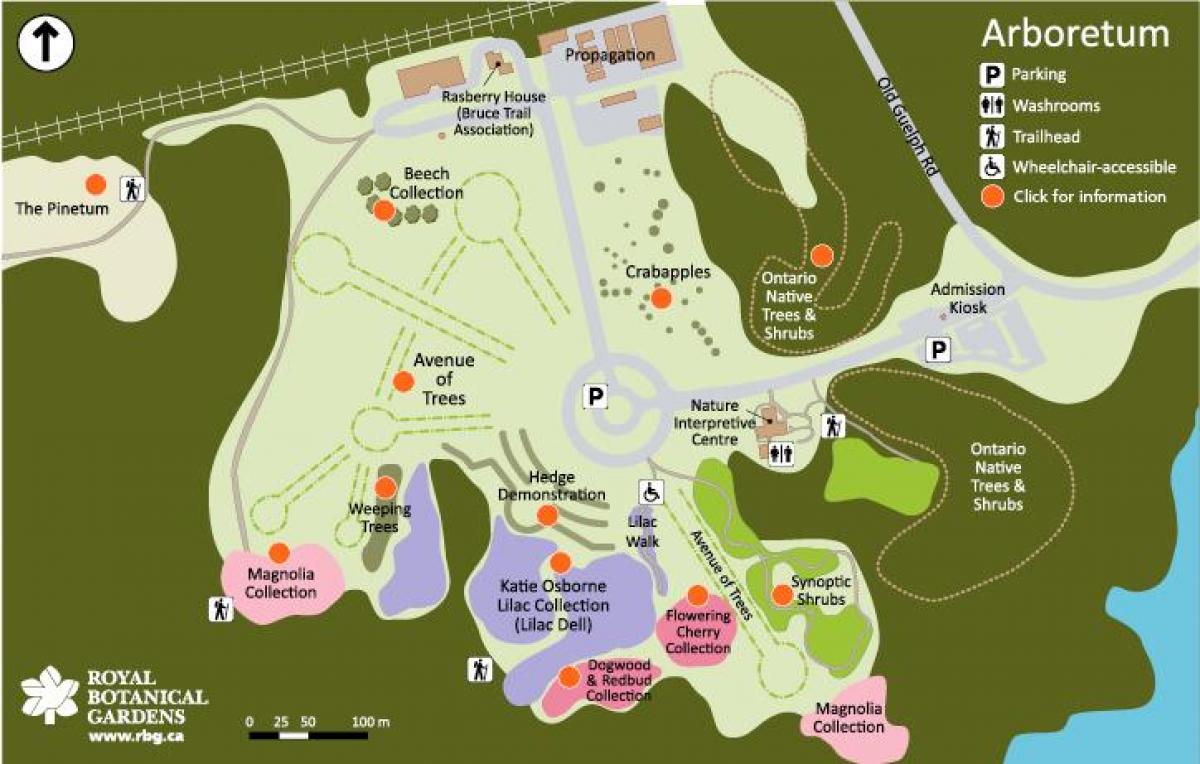Mapa RBG Arborétum
