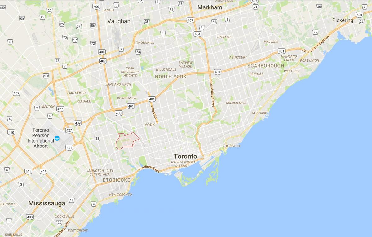 Mapa Rockcliffe–Smythe okres Toronto