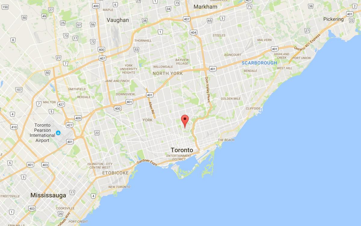 Mapa Rosedale okres Toronto