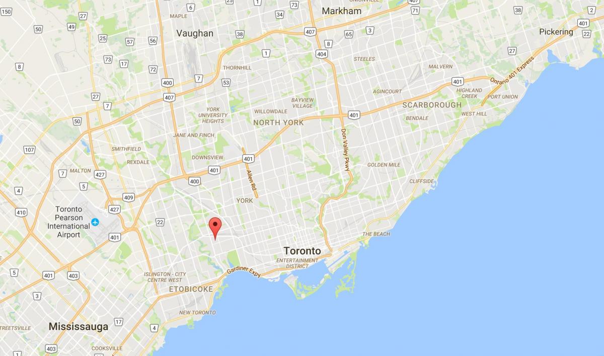 Mapa Runnymede okres Toronto