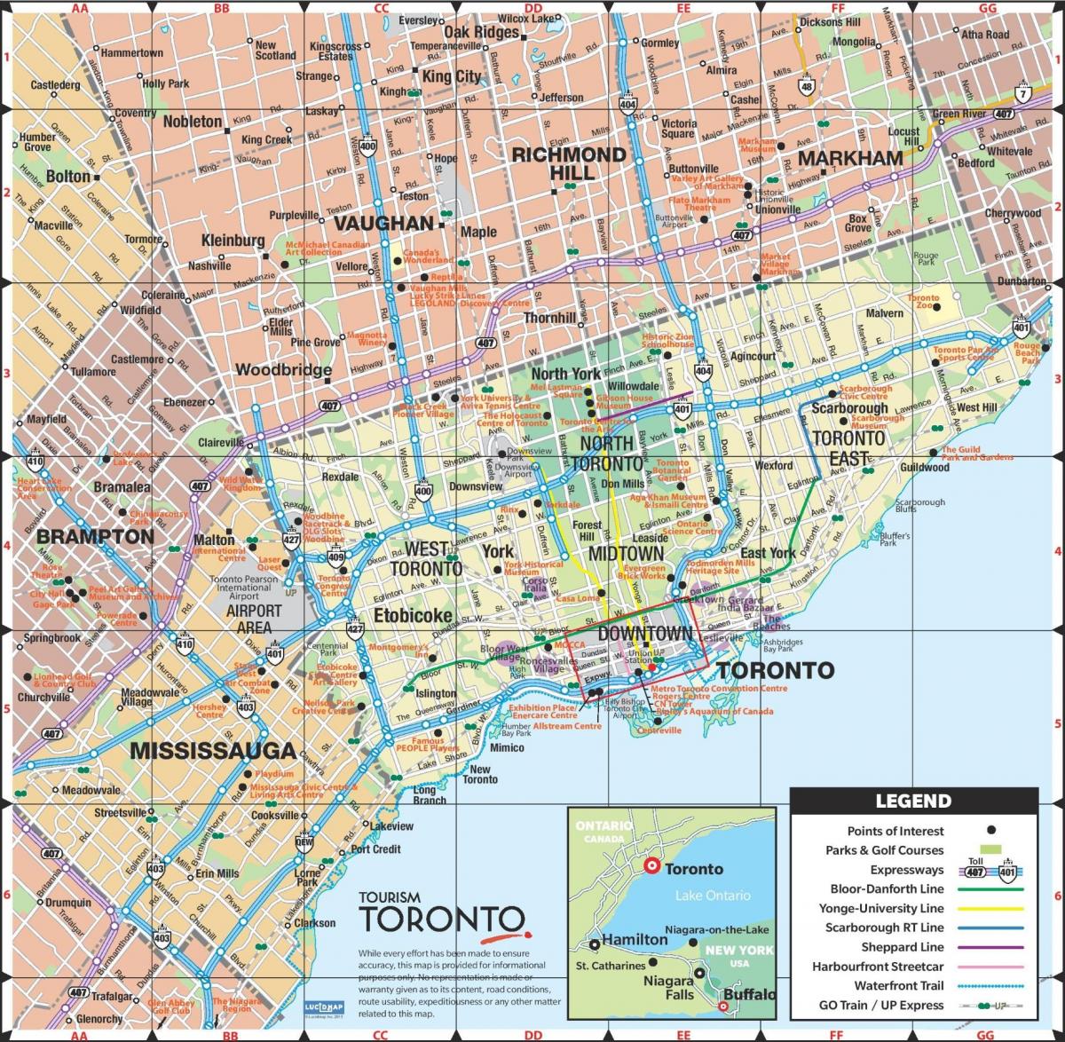 Mapa rýchlostných ciest Toronto