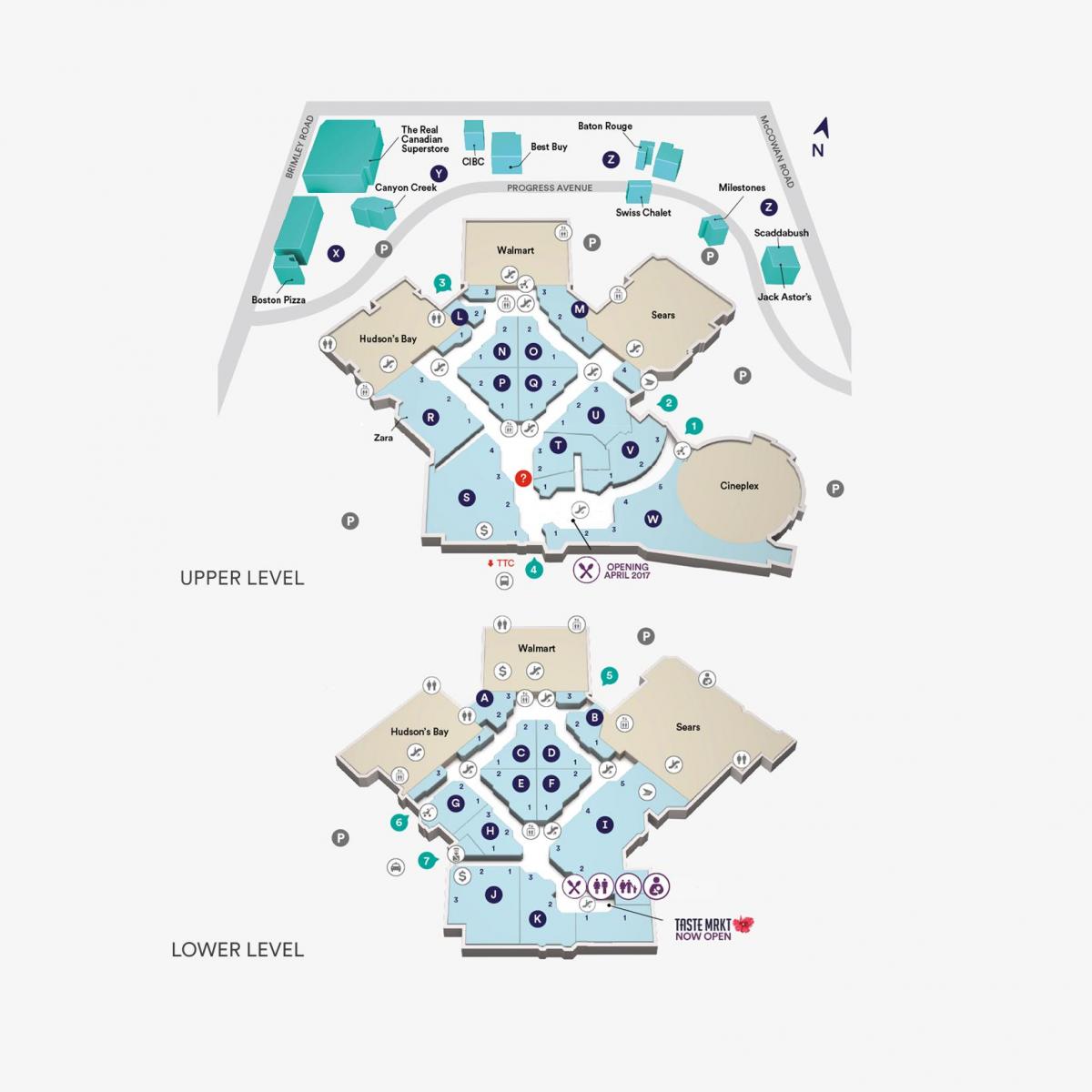 Mapa Centrum Mesta Scarborough