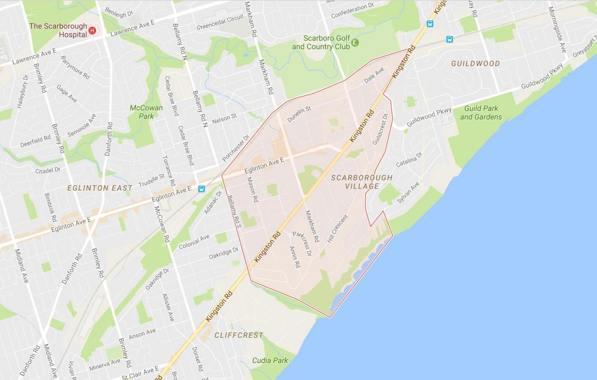 Mapa Scarborough Obce okolí Toronto