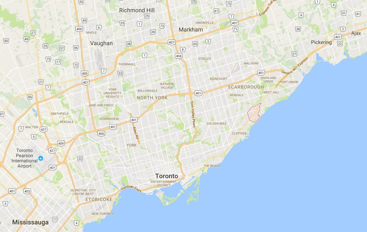 Mapa Scarborough Obce okres Toronto