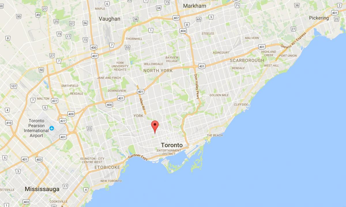Mapa Seaton Obce okres Toronto