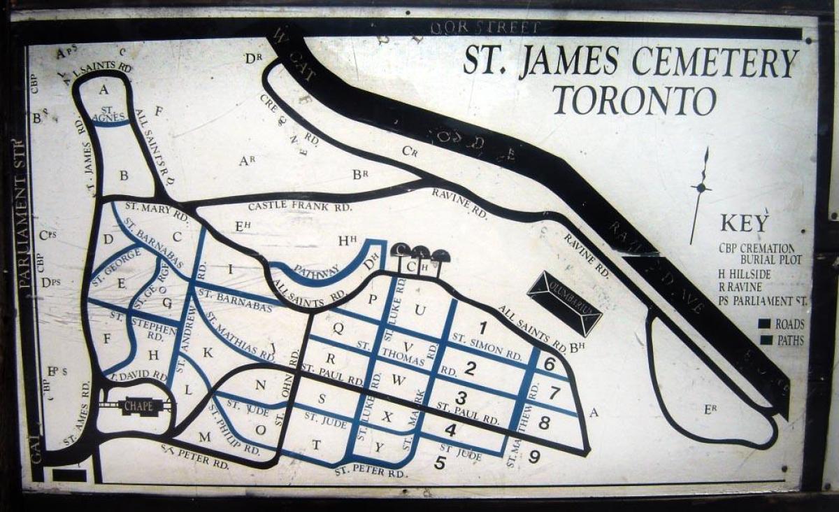 Mapa St James cintorín