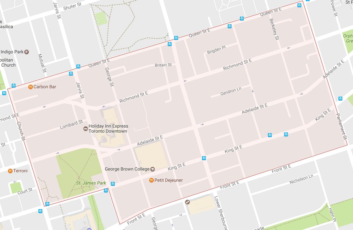 Mapa Staré Mesto okolí Toronto