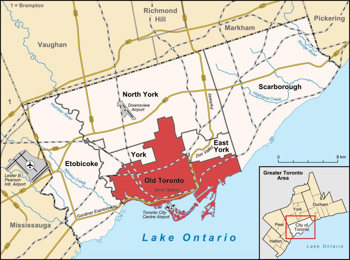 Mapa Staré Toronto