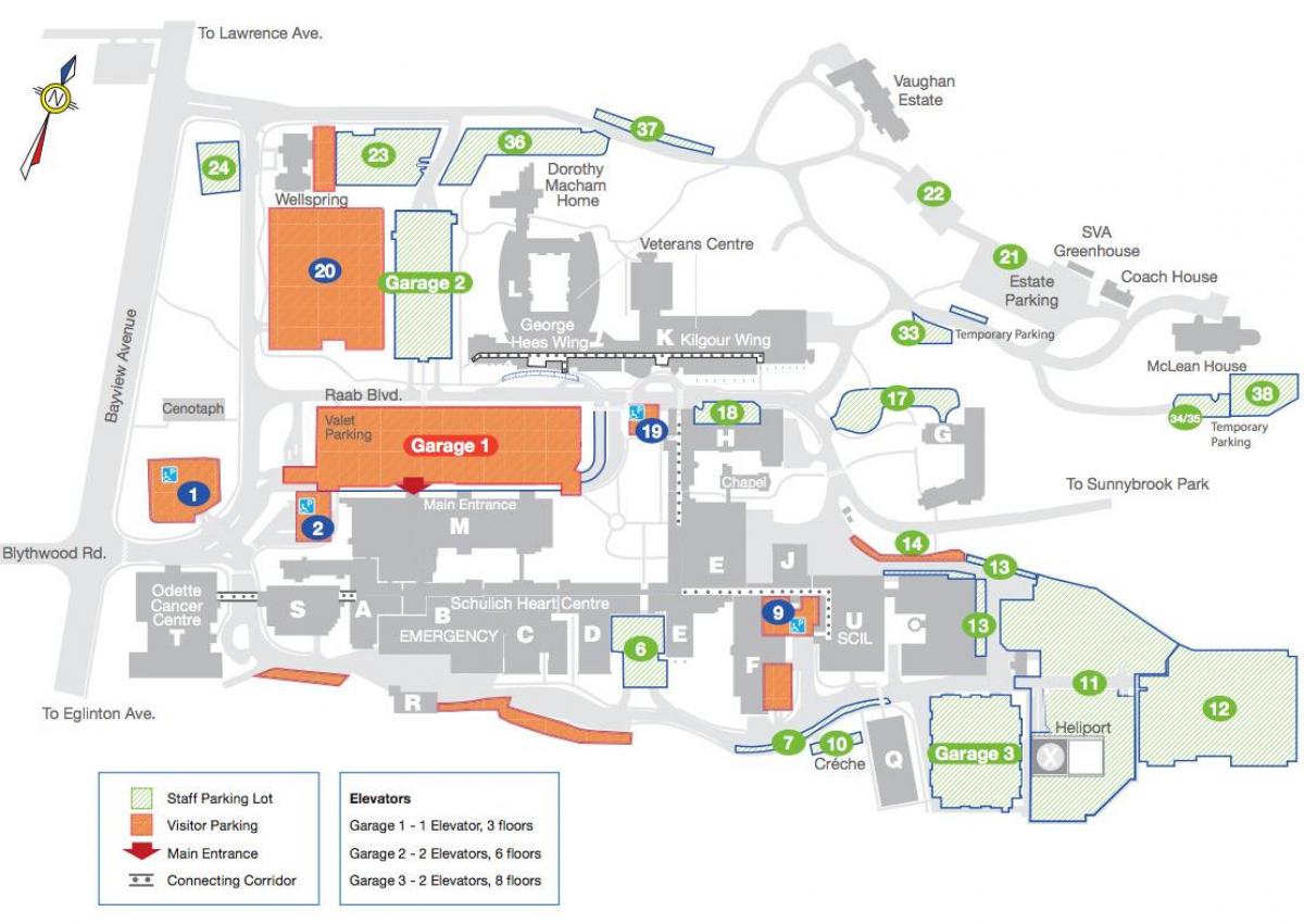Mapa Sunnybrook Nemocnici