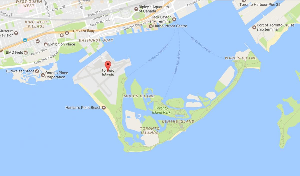 Mapa okolí Toronta Ostrovy okolí Toronto