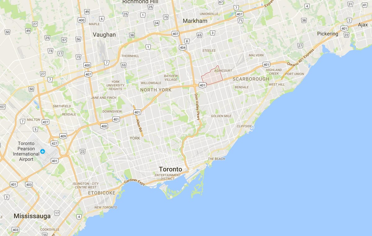 Mapa Tam O'Shanter – Sullivandistrict Toronto