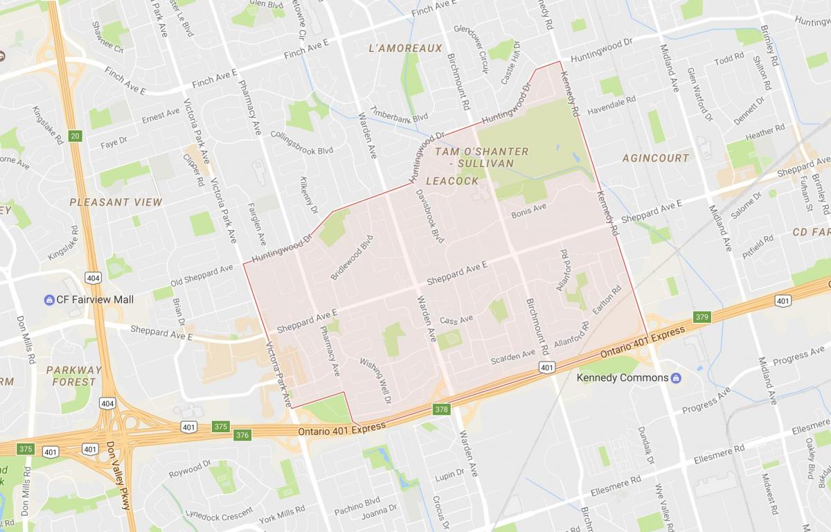 Mapa Tam O'Shanter – Sullivan okolí Toronto