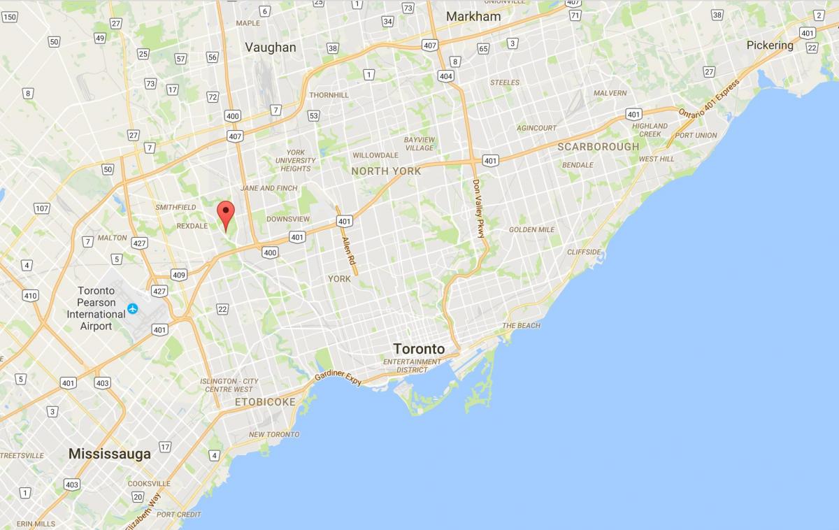 Mapa Elms okres Toronto