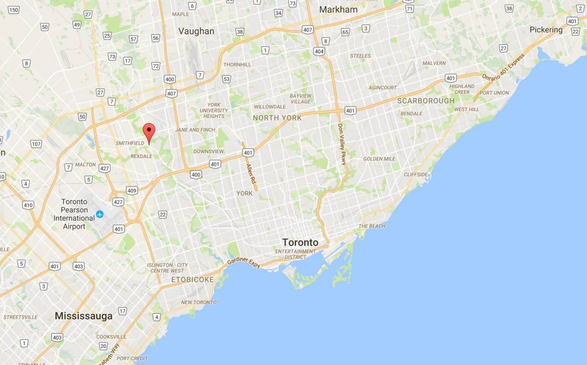 Mapa Thistletown okres Toronto