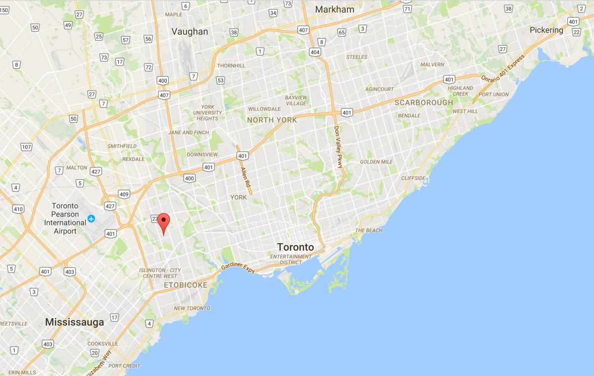 Mapa Thorncrest Obce okres Toronto