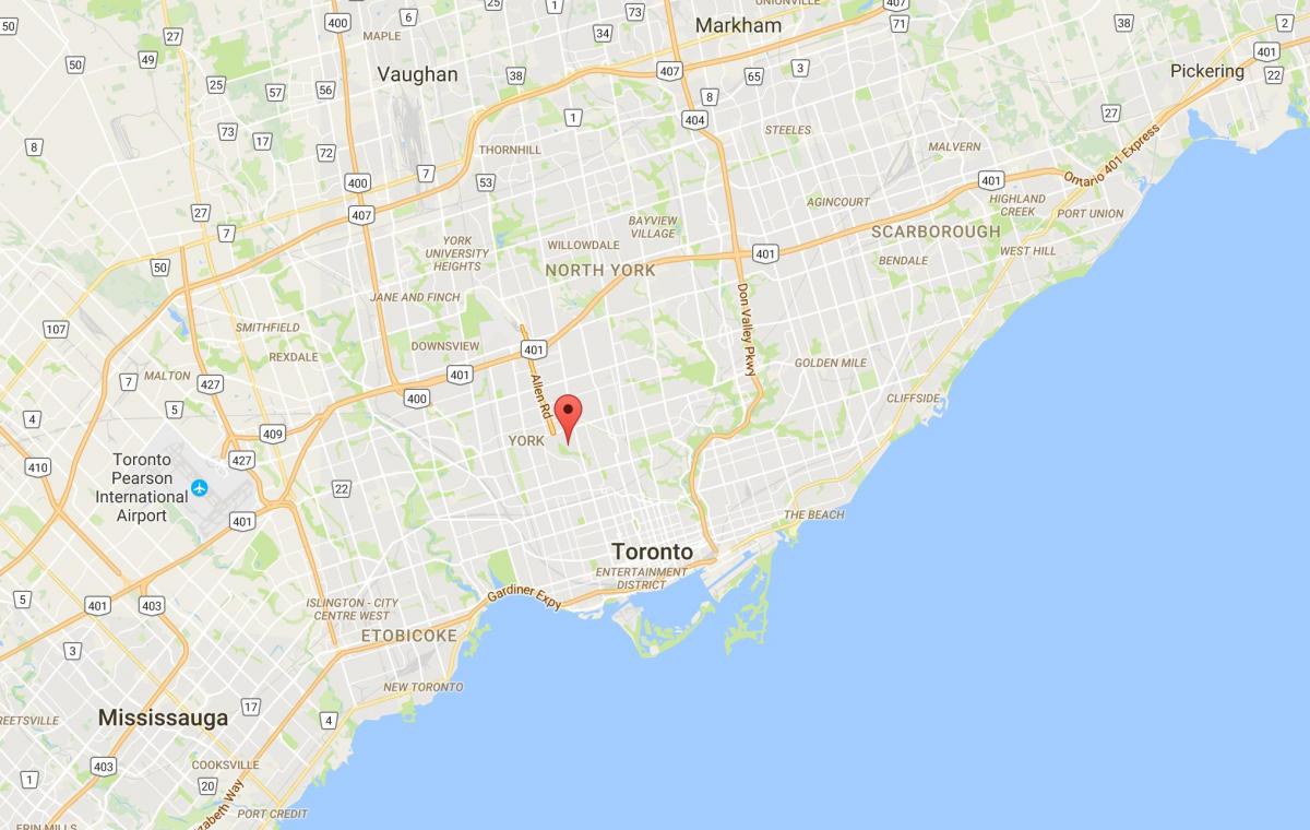 Mapa Tichester okres Toronto