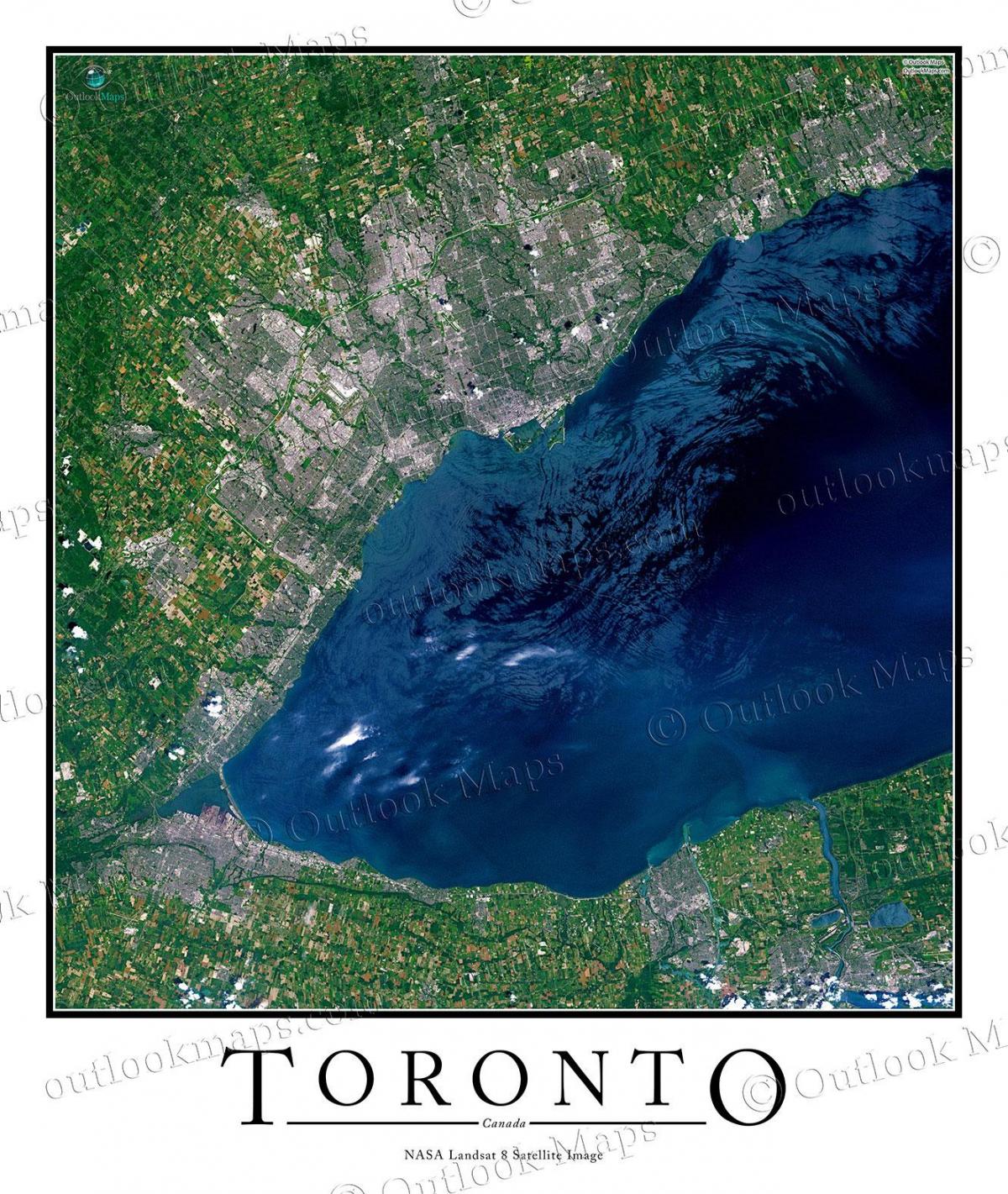 Mapu Toronto jazera Ontario satelit
