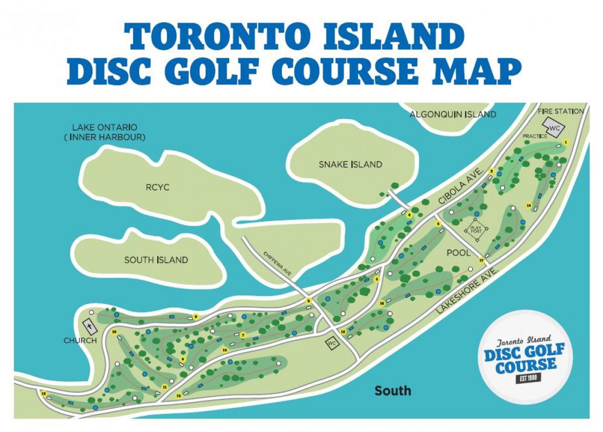 Mapu Toronto Ostrovy golfové ihriská Toronto