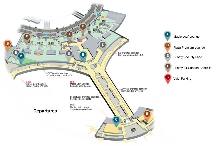 Mapu Toronto Pearson international airport odchody terminálu