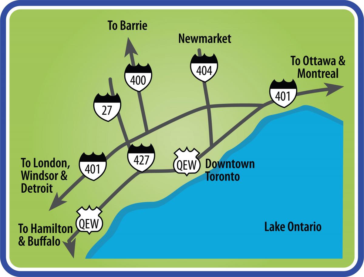 Mapu Toronto trasy jazdy