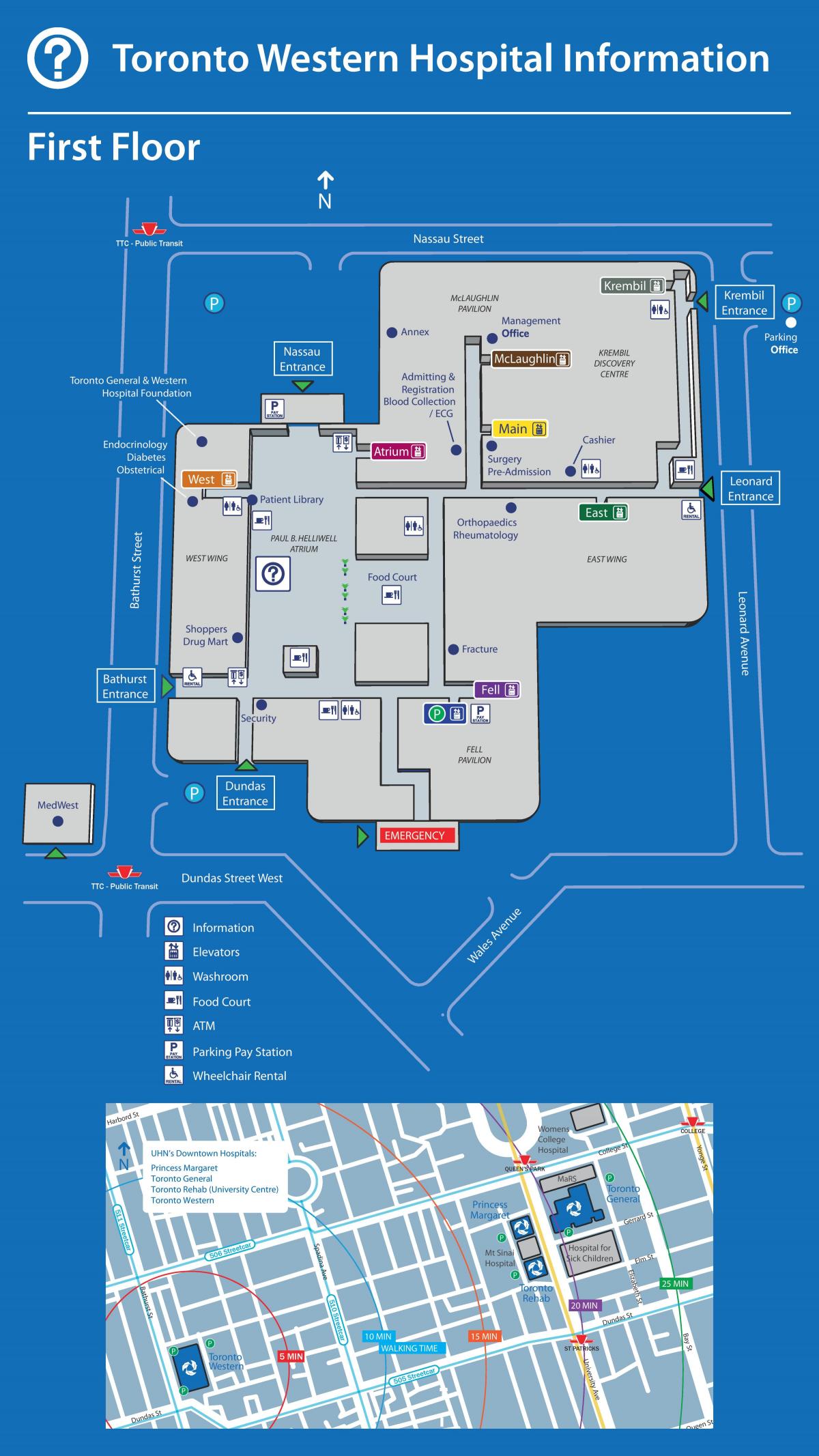 Mapu Toronto Západnej Nemocnici