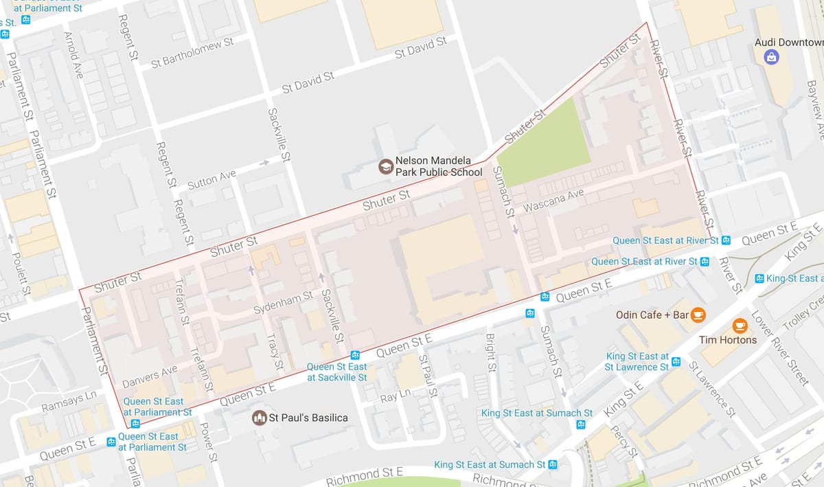 Mapa Trefann Súd okolí Toronto