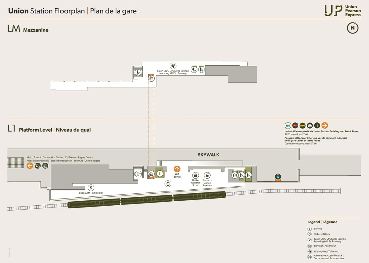 Mapa Únie stanice mezzanine