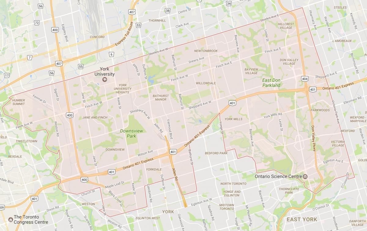 Mapa Uptown Toronto okolí Toronto
