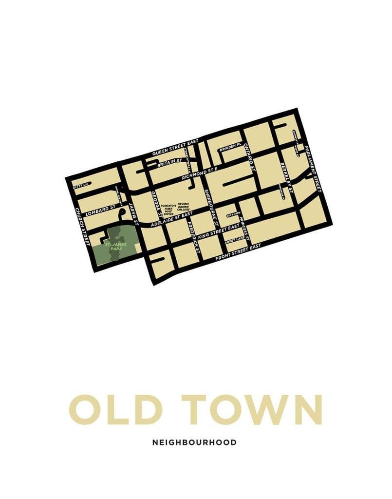 Mapa Susedstve Starého Mesta Toronto