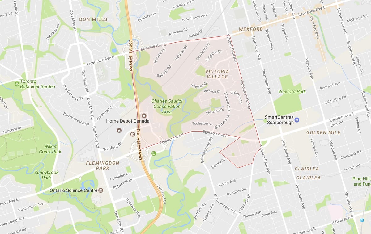 Mapu Victoria Obce okolí Toronto