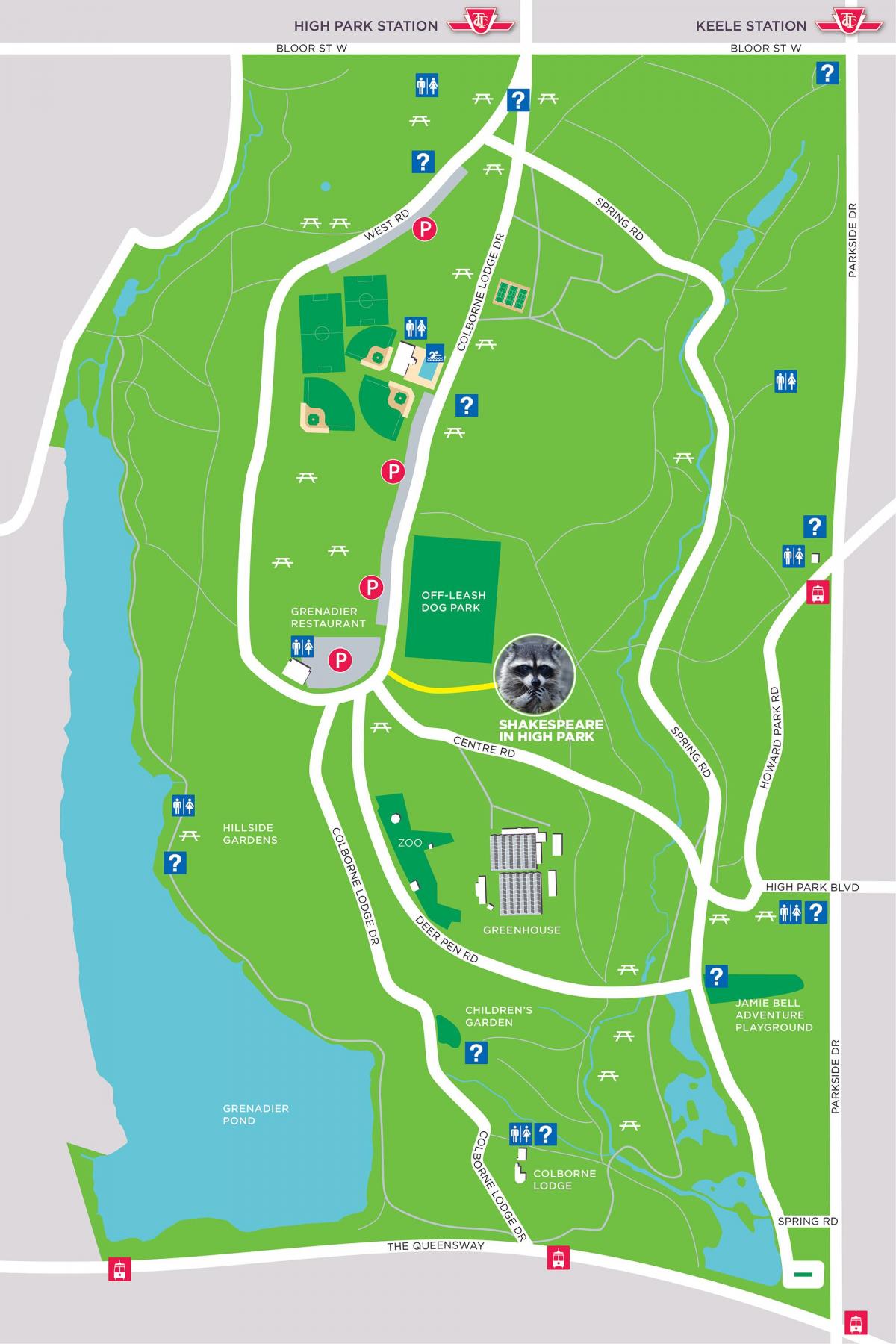 Mapa Vysoké Park Toronto