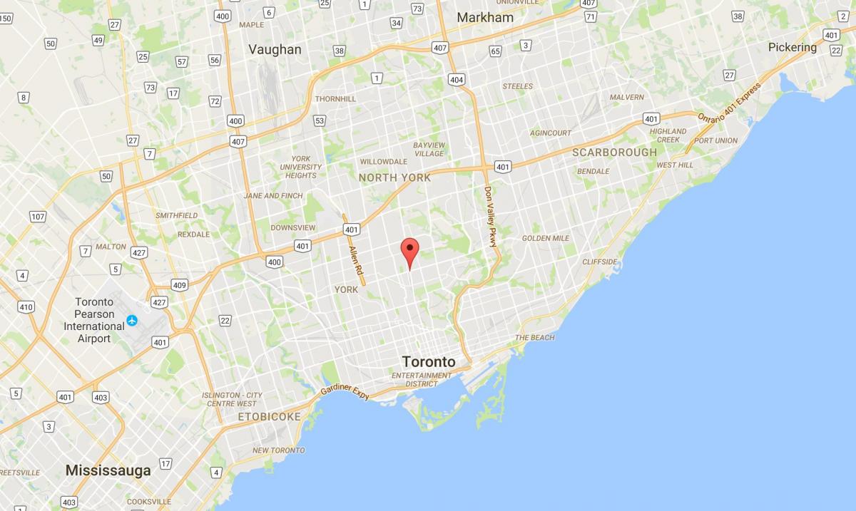 Mapa Yonge a Eglinton okres Toronto