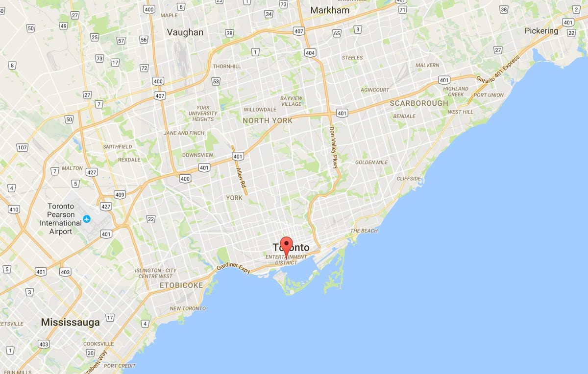 Mapa Zábava Okres okres Toronto