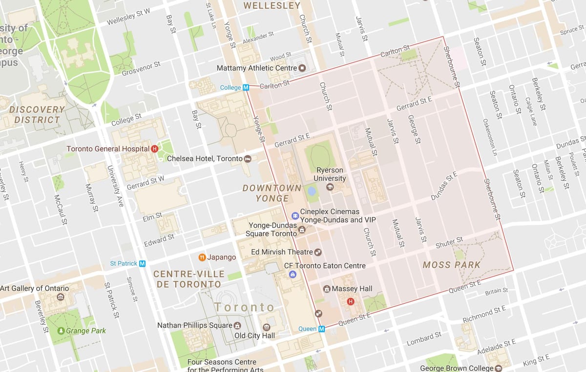 Mapa Záhrada Okresného Mesta Toronto