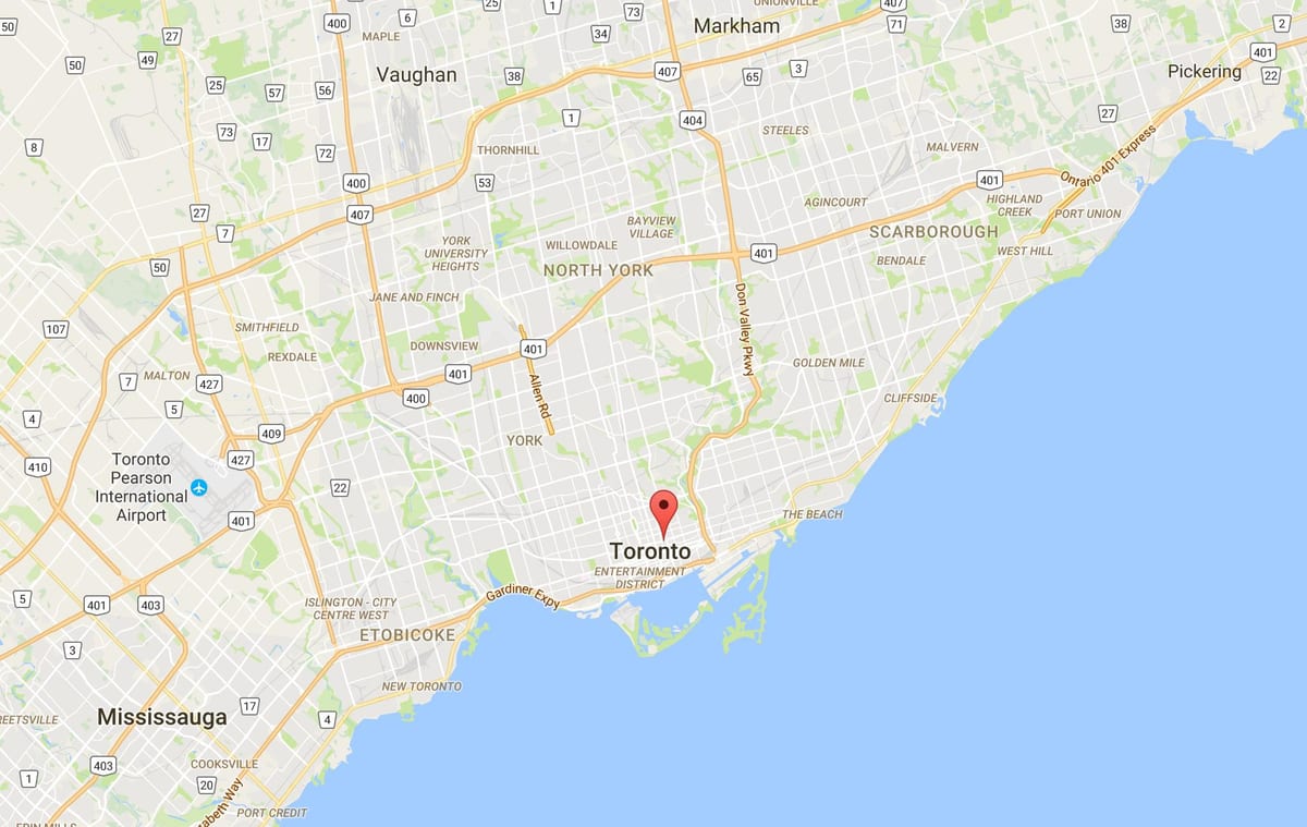 Mapa Záhrada Okres Toronto