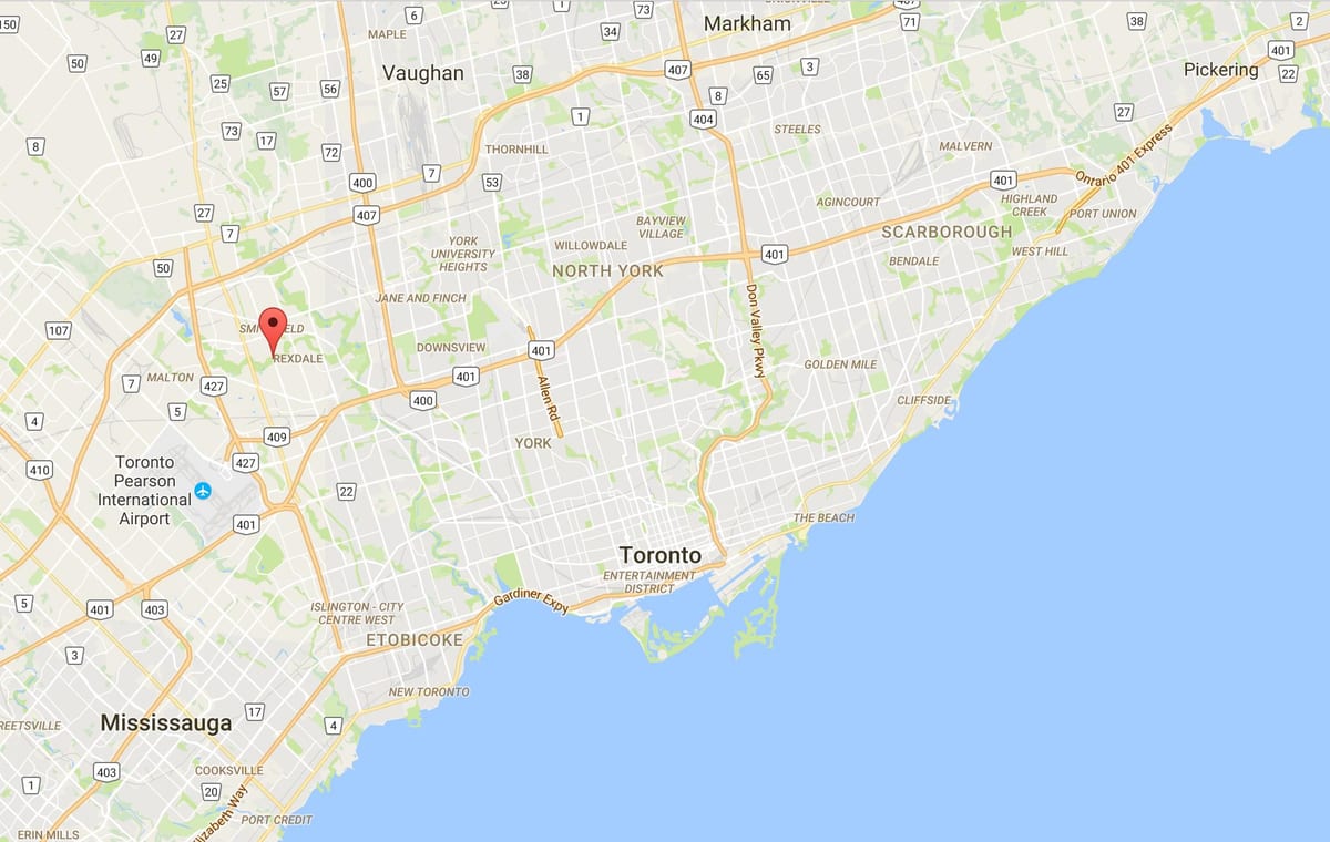 Mapu West Humber-Clairville okres Toronto
