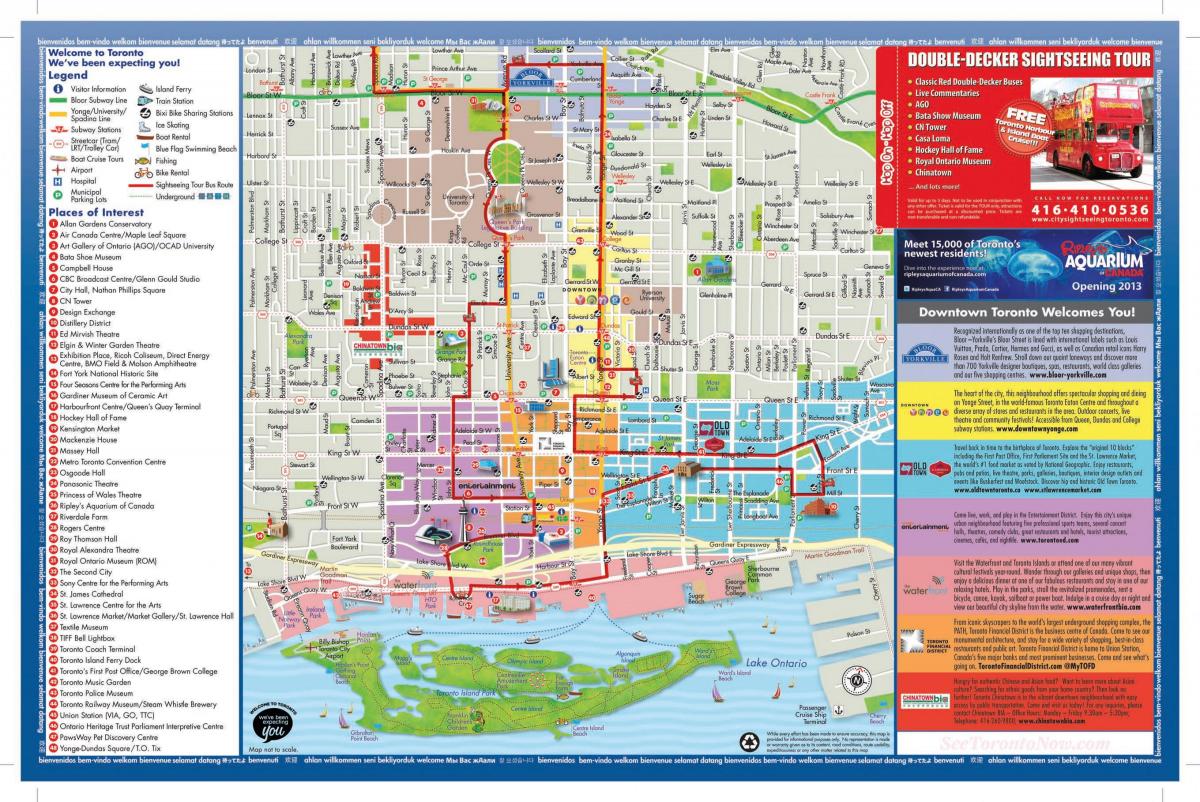 Mapa zaujímavé miesta Toronto