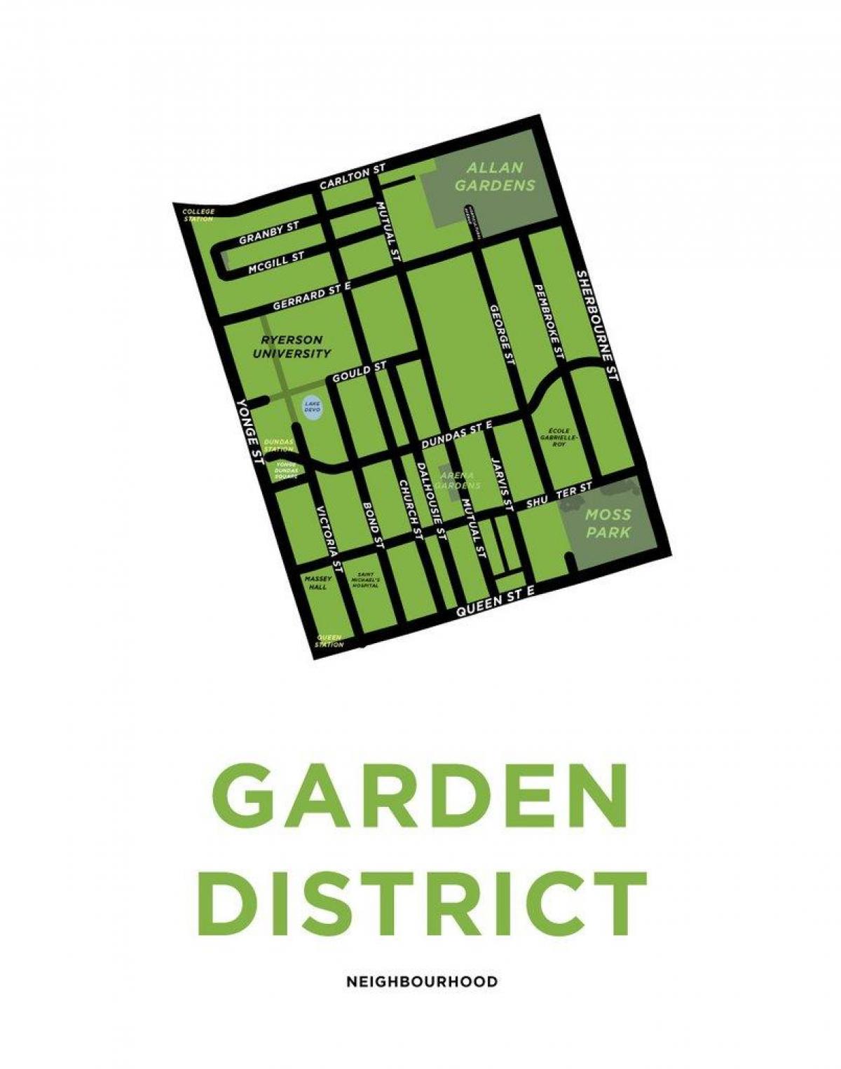 Mapa Záhrada Okres prehľad Toronto