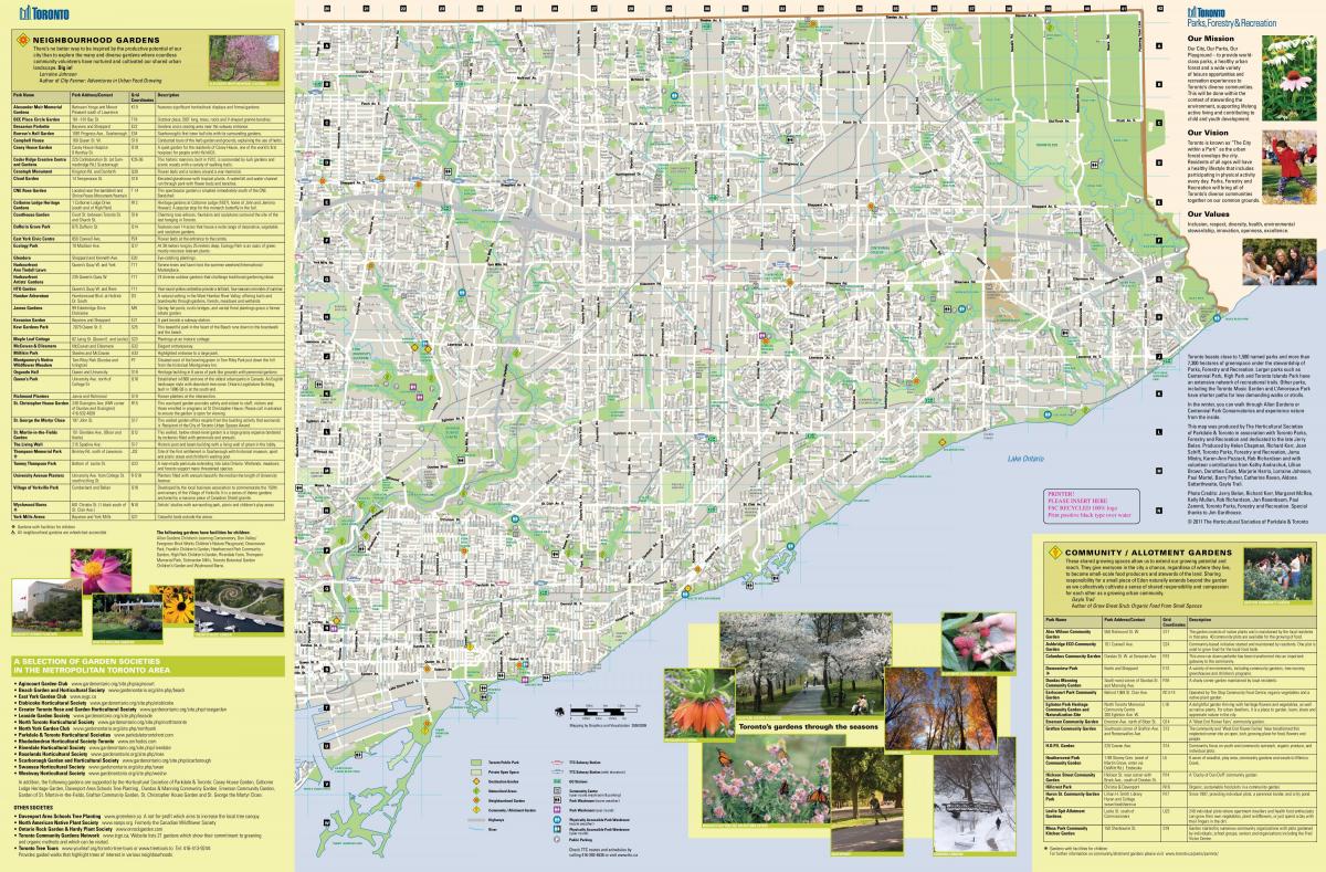 Mapa záhrady Toronto east
