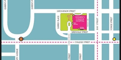 Mapa Žien fakultnej Nemocnici Toronto
