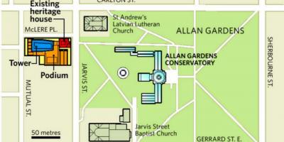 Mapa Allan Gardens Toronto