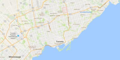Mapa Arašidové okres Toronto