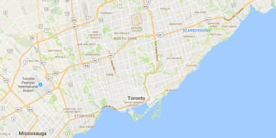 Mapa Bayview Lese – Steeles okres Toronto