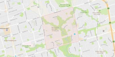 Mapa Bayview Lese – Steeles okolí Toronto