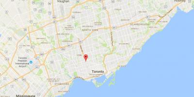 Mapa Bracondale Hill okres Toronto