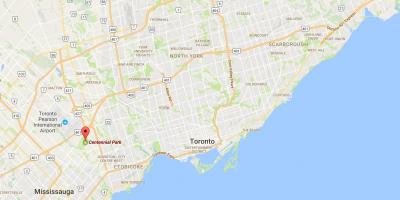 Mapa Centennial Park okres Toronto