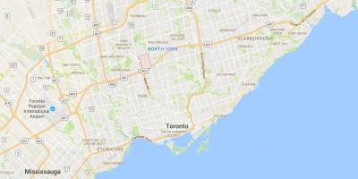 Mapa Clanton Park okres Toronto